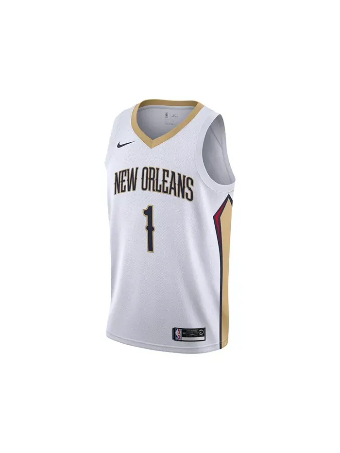 Мужская и женская баскетбольная майка New Orleans Pelicans Zion Williamson Swingman Nike — изображение 2 из 2, белый
