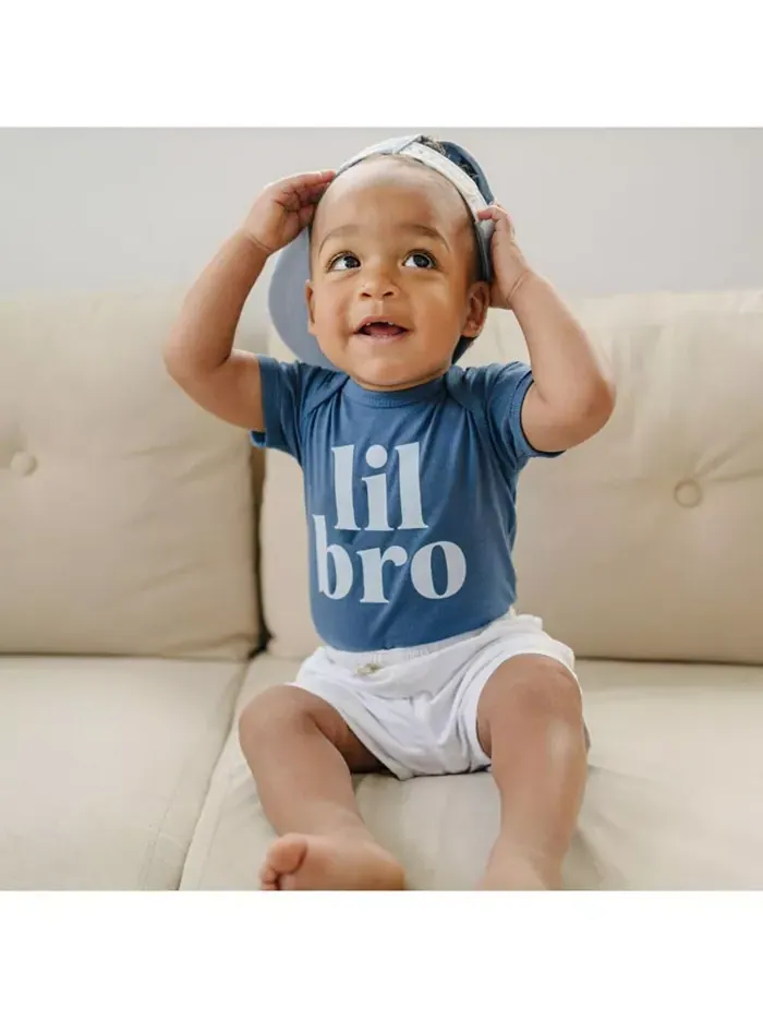 Боди с коротким рукавом для мальчиков Lil Bro Sweet Wink — изображение 4 из 7, синий