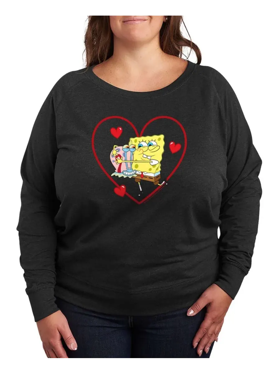 Женская футболка с длинными рукавами Spongebob Squarepants Gary Heart из французской махровой ткани — изображение 1 из 3