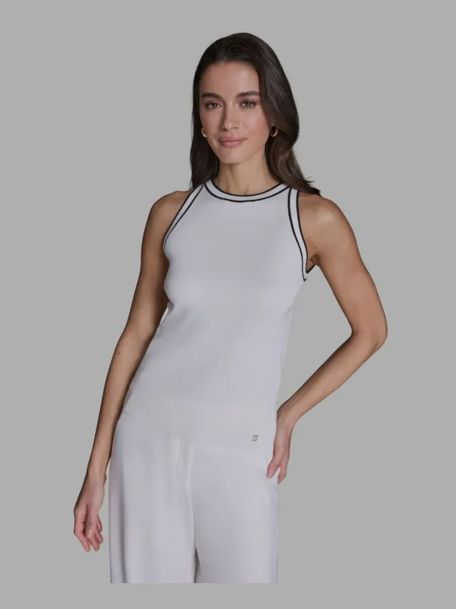 Женская майка без рукавов с круглым вырезом BCBG — изображение 1 из 5, белый/черный