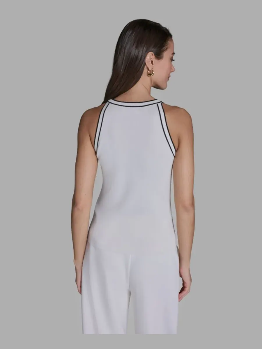 Женская майка без рукавов с круглым вырезом BCBG — изображение 4 из 5, белый/черный