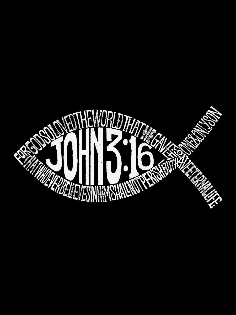 Мужская майка с крестом и надписью John 3:16 LA Pop Art — изображение 4 из 4, черный