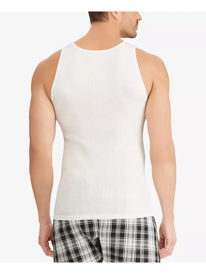 Мужские майки-борцовки хлопковые, 5 штук Polo Ralph Lauren — изображение 6 из 6, белый