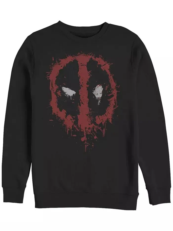 Мужской флисовый свитер Deadpool Splatter Icon Crew Fifth Sun — изображение 1 из 3, черный