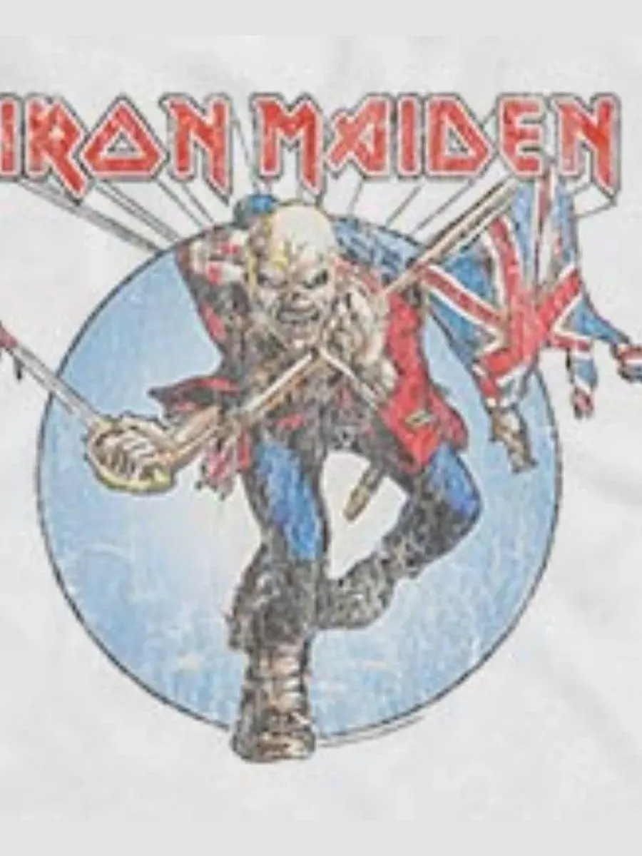 Мужская майка Iron Maiden Trooper Eddie Distressed Fifth Sun — изображение 3 из 3, белый
