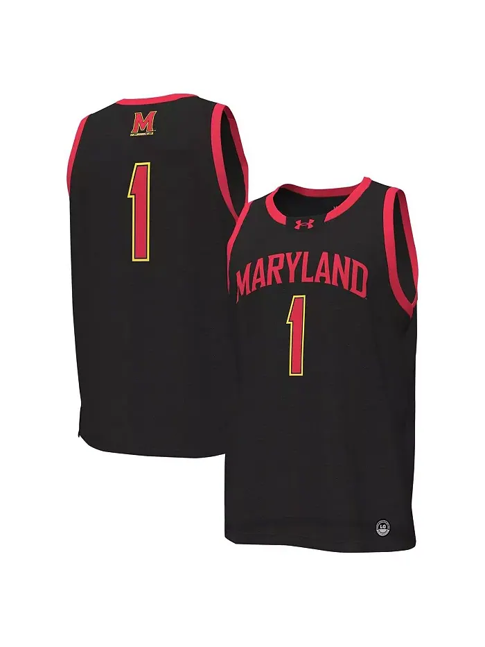 Мужская баскетбольная майка-реплика #1 Maryland Terrapins Under Armour — изображение 1 из 5, черный