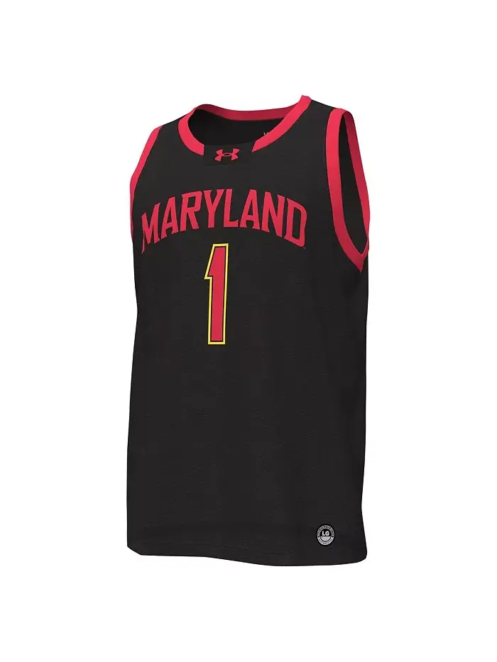 Мужская баскетбольная майка-реплика #1 Maryland Terrapins Under Armour — изображение 3 из 5, черный