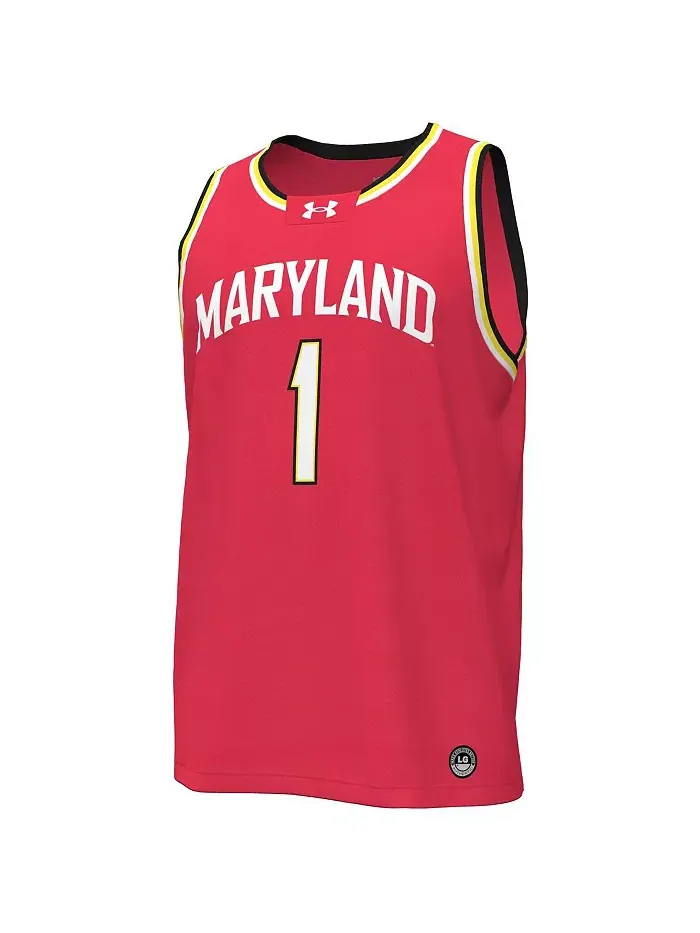 Мужская баскетбольная майка-реплика #1 Maryland Terrapins Under Armour — изображение 5 из 5, черный