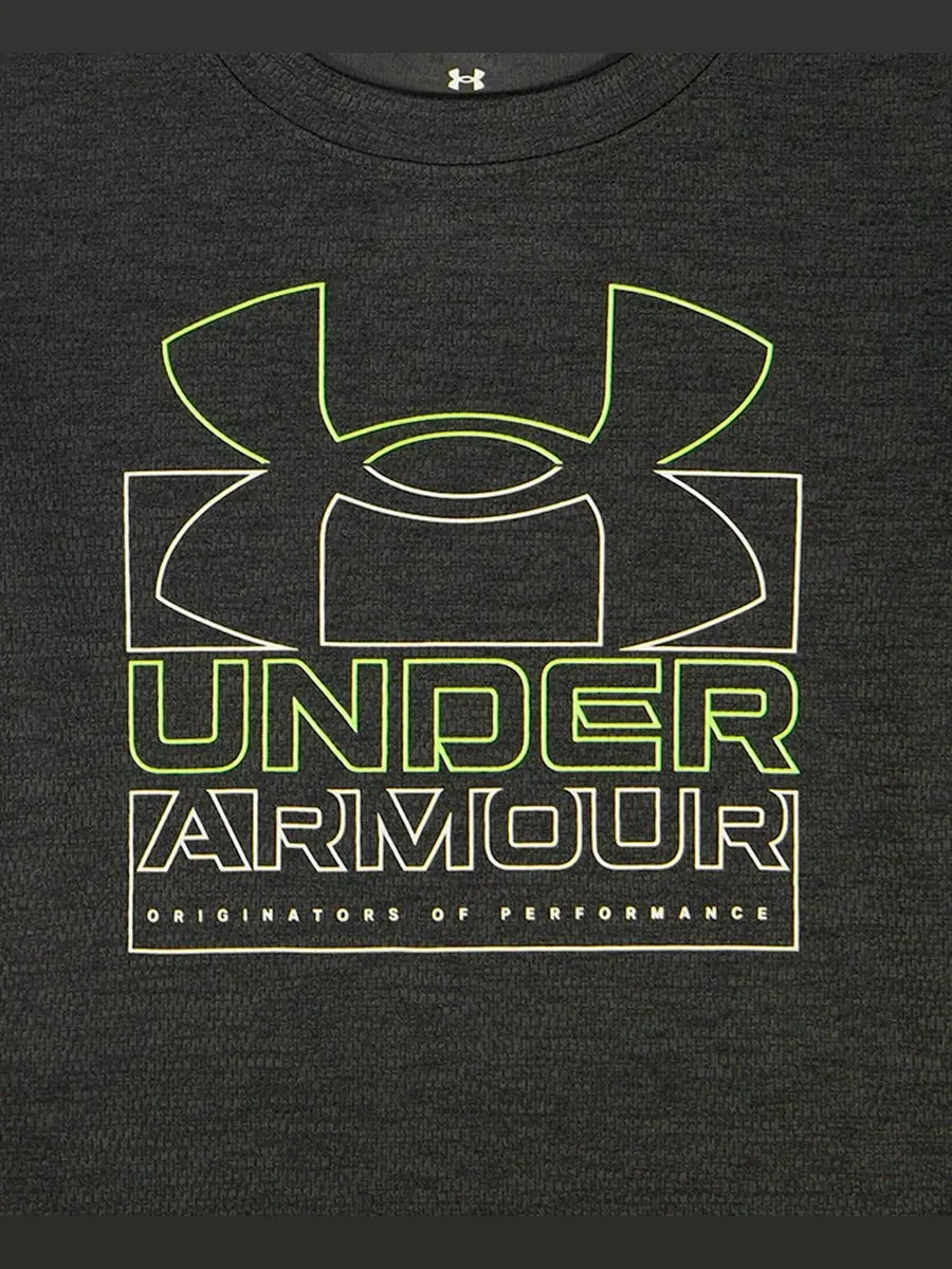 Детский комплект из футболки с круглым вырезом и шорт (2 размера, 2T-7) Under Armour — изображение 6 из 6, черный/неоновый
