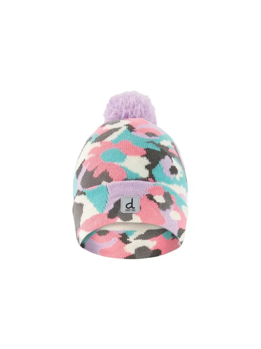 Зимняя вязаная шапка с помпоном, модель Coral Camouflage Deux par Deux — изображение 1 из 5, коричневый