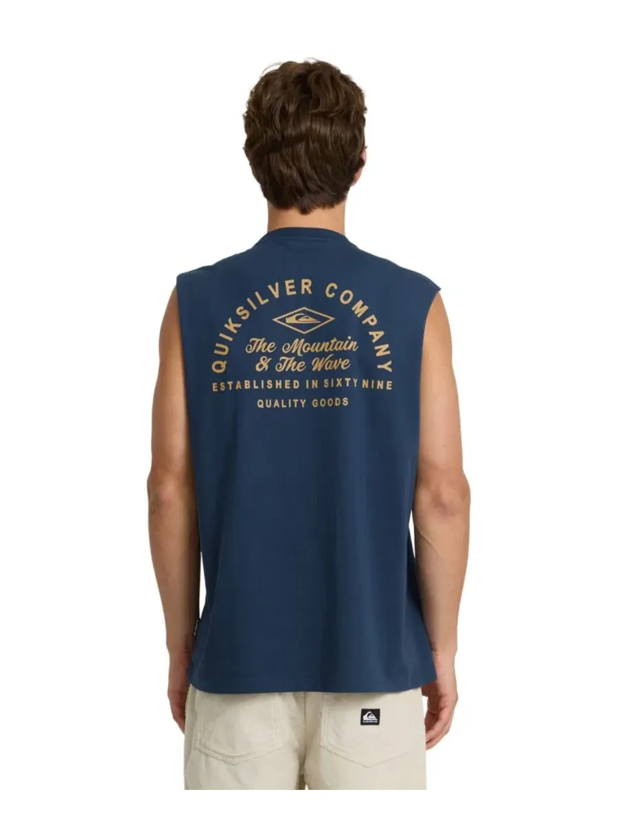Мужская майка-борцовка Oversized Crewneck Muscle Tank Quiksilver — изображение 1 из 4, темный джинсовый синий