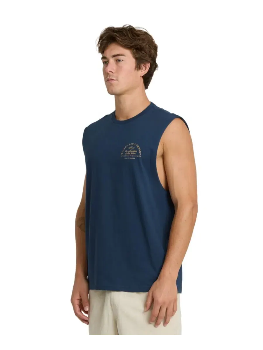 Мужская майка-борцовка Oversized Crewneck Muscle Tank Quiksilver — изображение 3 из 4, темный джинсовый синий
