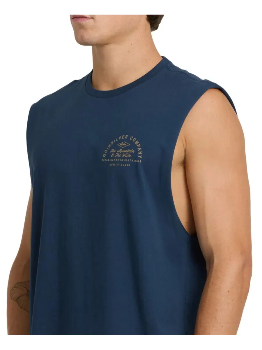 Мужская майка-борцовка Oversized Crewneck Muscle Tank Quiksilver — изображение 4 из 4, темный джинсовый синий