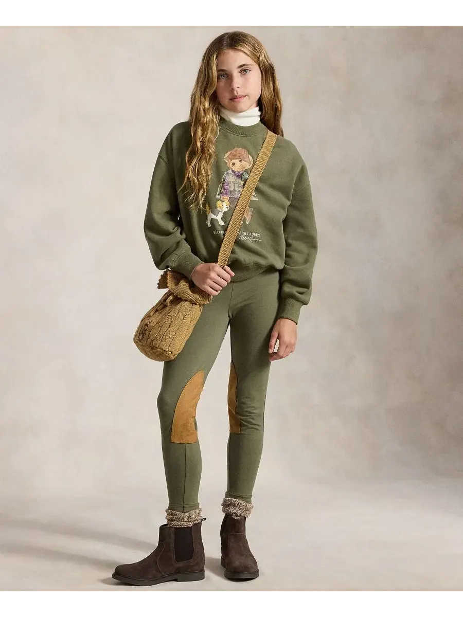 Свитшот с длинным рукавом с принтом Polo Bear Polo Ralph Lauren — изображение 2 из 6, оливковый