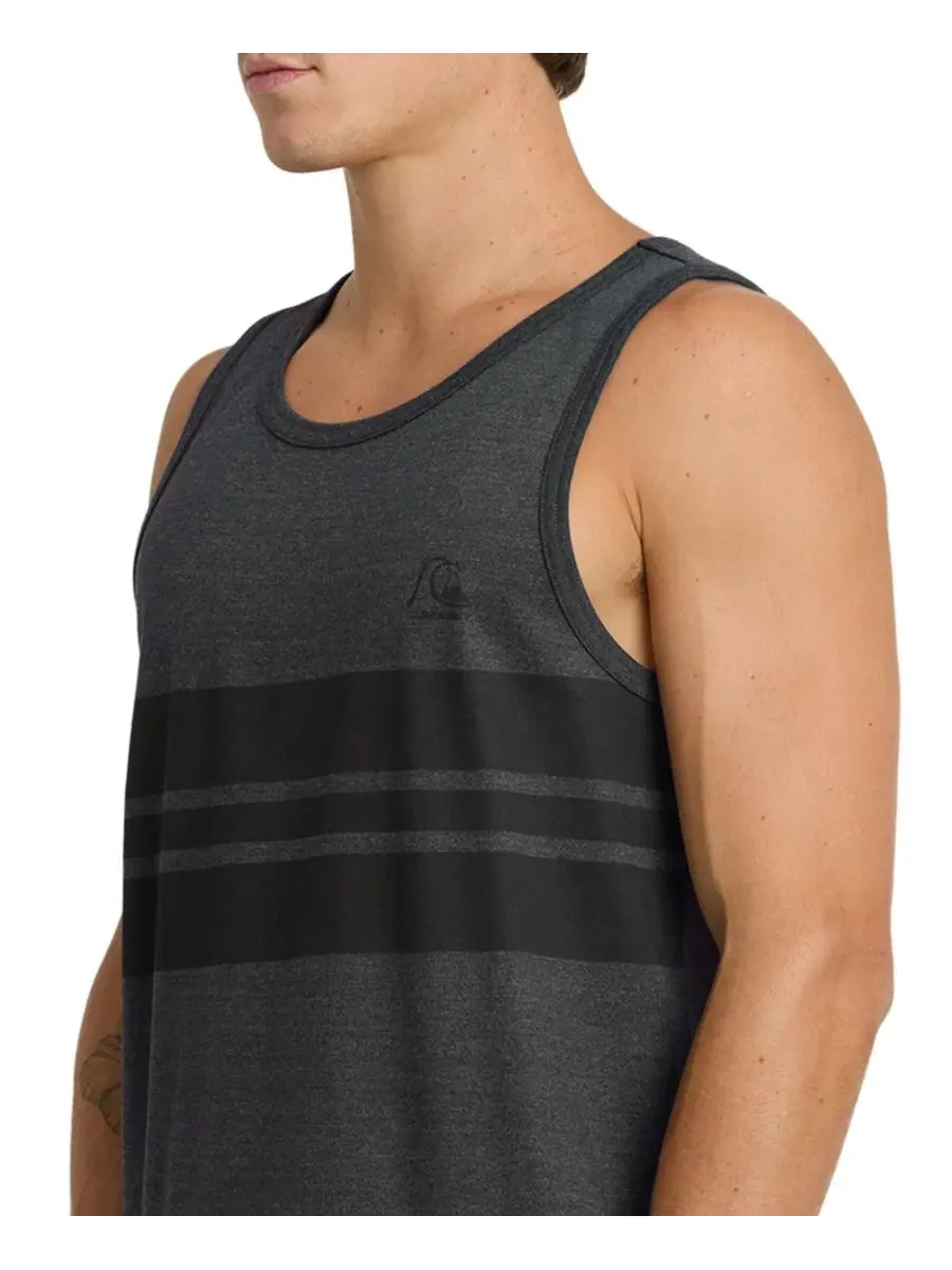 Мужская майка-безрукавка с принтом Original Striped Cotton Tank Top Quiksilver — изображение 4 из 5, темно-серый