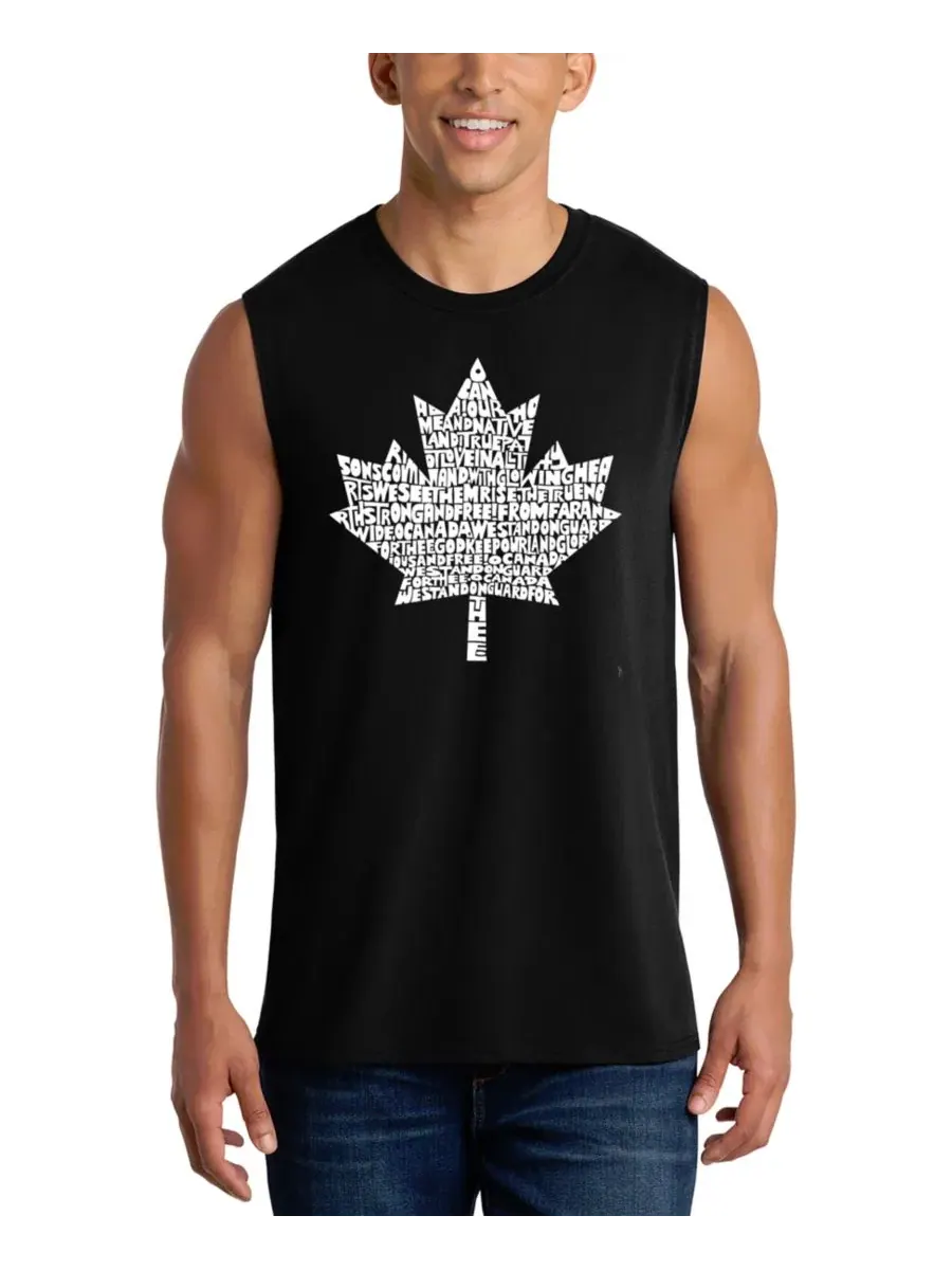Мужская майка с принтом Maple Leaf LA Pop Art — изображение 1 из 4, черный