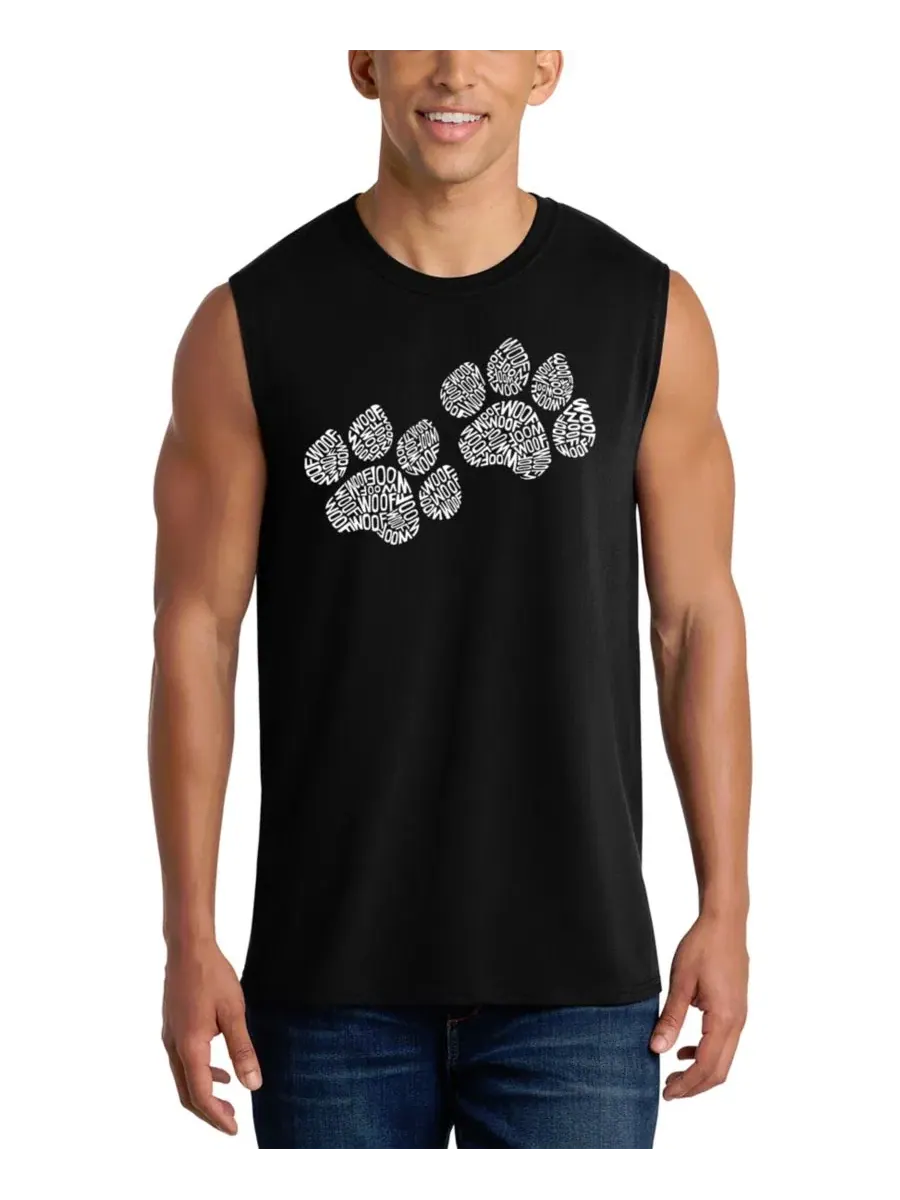 Мужская майка с принтом Dog Paw Prints LA Pop Art — изображение 1 из 4, черный