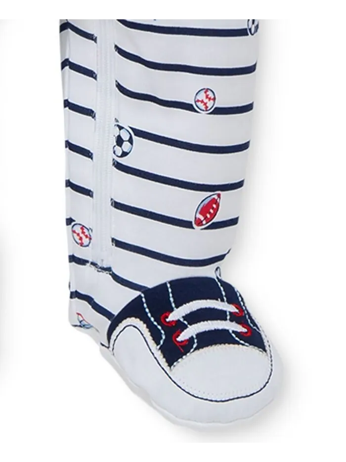 Спортивный комбинезон и шапка для маленьких мальчиков, комплект из 2 предметов Little Me — изображение 5 из 6, темно-синий