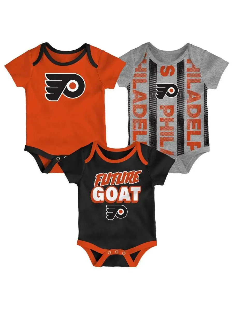 Комплект из 3 бодиков "Philadelphia Flyers Loyal Buddies" для мальчиков и девочек Outerstuff — изображение 1 из 4, оранжевый