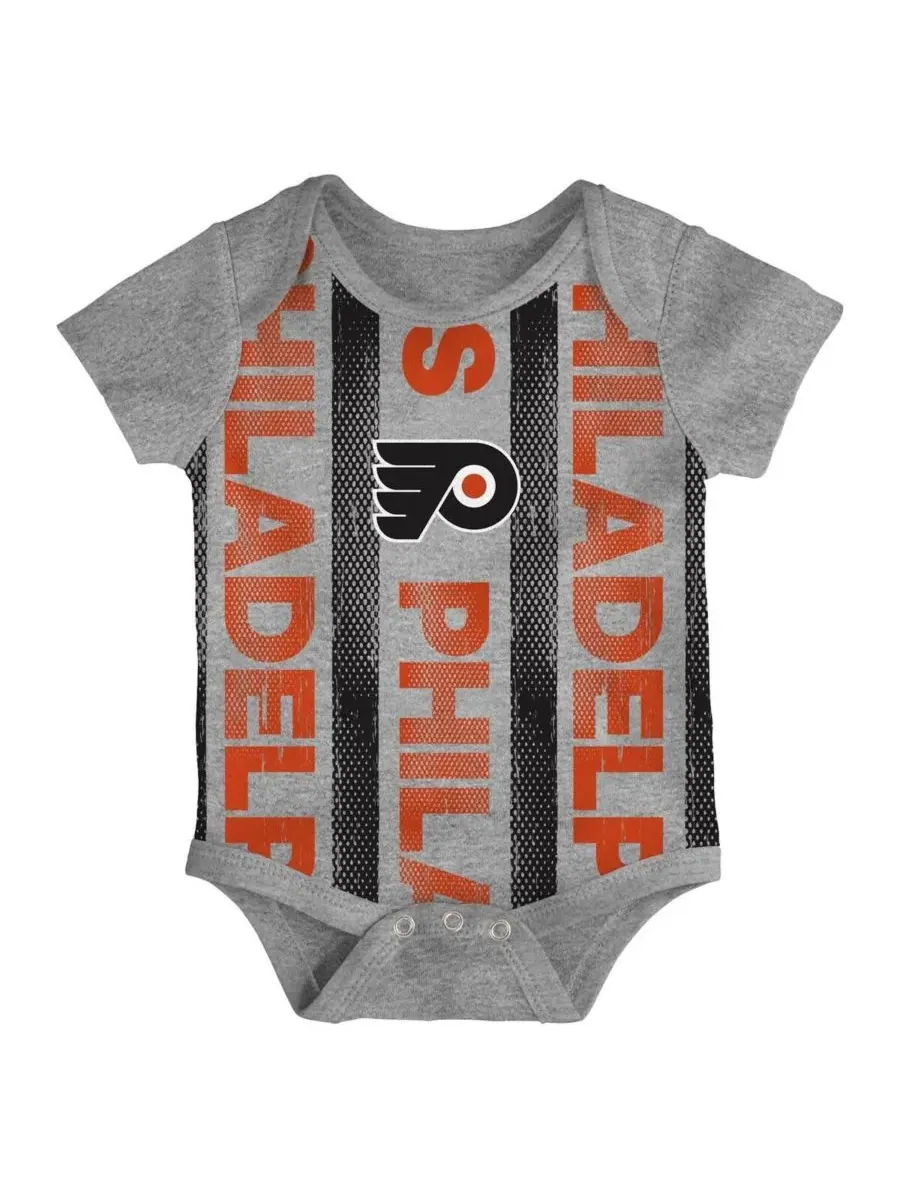 Комплект из 3 бодиков "Philadelphia Flyers Loyal Buddies" для мальчиков и девочек Outerstuff — изображение 4 из 4, оранжевый