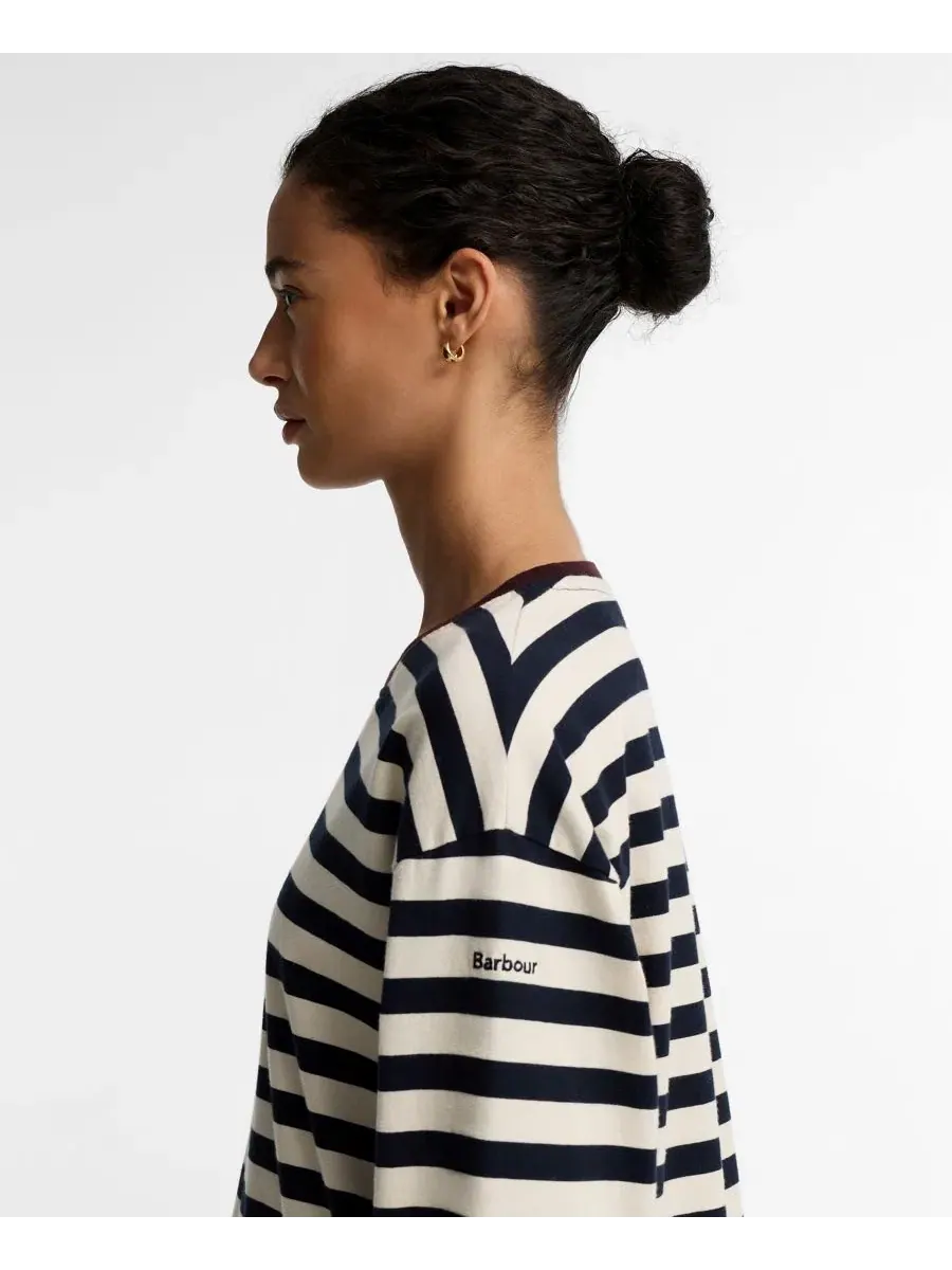 Футболка с длинным рукавом Woodhouse Striped Barbour — изображение 4 из 6, темный темно-синий