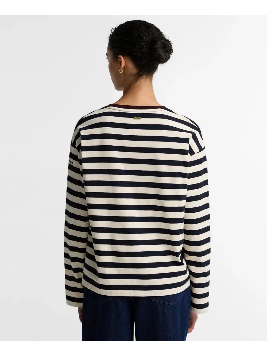 Футболка с длинным рукавом Woodhouse Striped Barbour — изображение 5 из 6, темный темно-синий