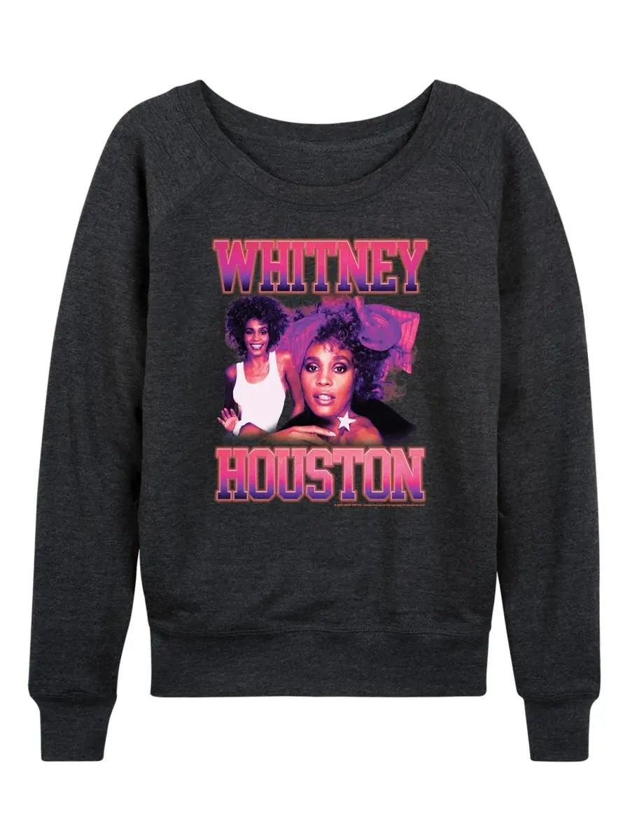 Женская винтажная футболка с длинными рукавами Whitney Houston из французской махровой ткани Hybrid — изображение 1 из 3