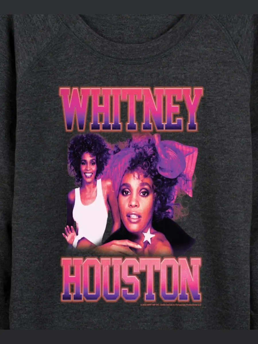 Женская винтажная футболка с длинными рукавами Whitney Houston из французской махровой ткани Hybrid — изображение 2 из 3