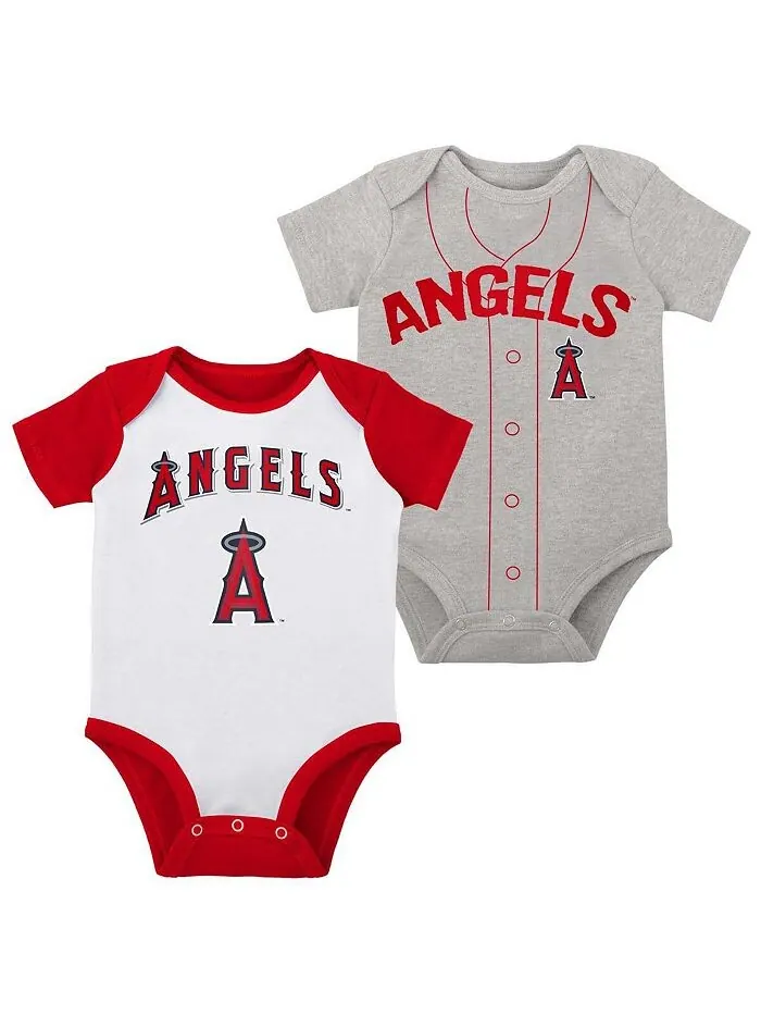 Комплект из двух боди Little Slugger цвета Los Angeles Angels белого и серого цвета для — изображение 1 из 2, белый серый