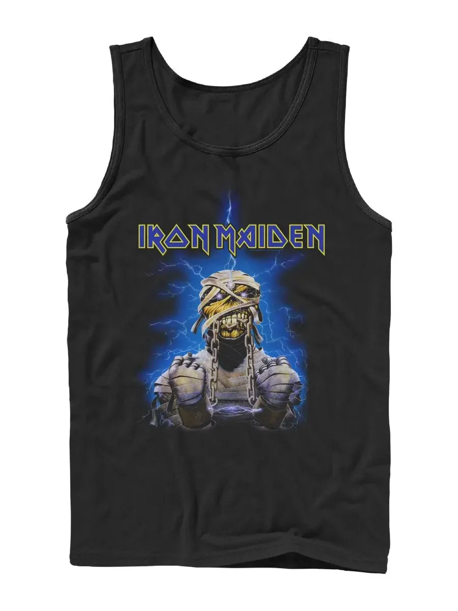 Мужская майка с принтом Iron Maiden Mummy Eddie Lightning Fifth Sun — изображение 1 из 3, черный