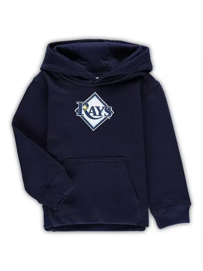 Флисовый пуловер с капюшоном темно-синего цвета Tampa Bay Rays Team Primary Logo для мальчиков и — изображение 1 из 1