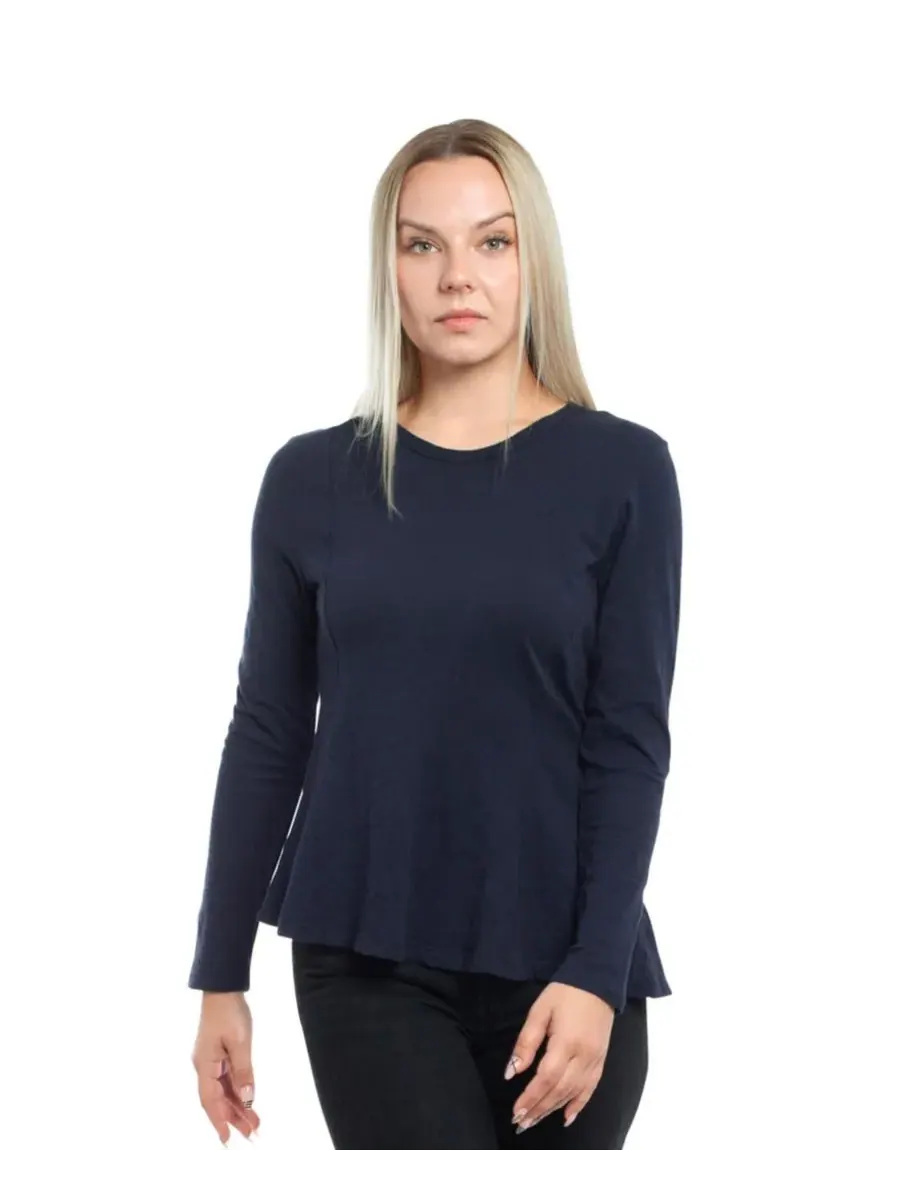 Женская футболка с круглым вырезом и длинными рукавами WILT Clothing — изображение 1 из 1, черный