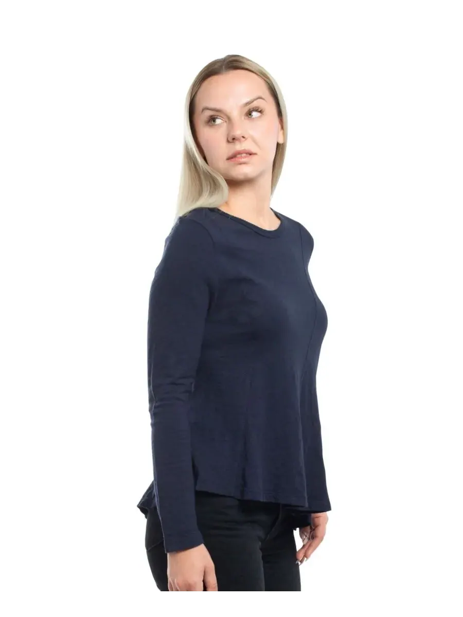 Женская футболка с круглым вырезом и длинными рукавами WILT Clothing, Peacoat — изображение 2 из 5