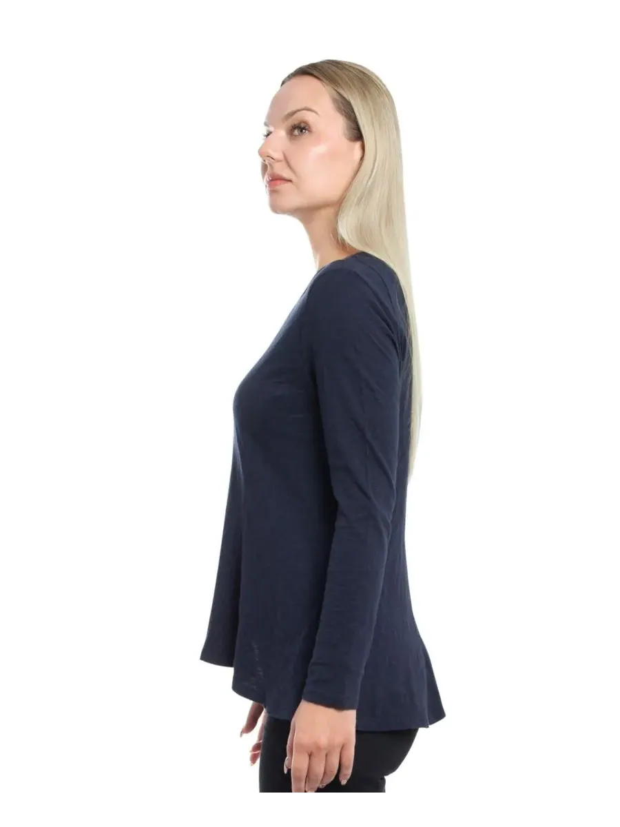 Женская футболка с круглым вырезом и длинными рукавами WILT Clothing, Peacoat — изображение 3 из 5