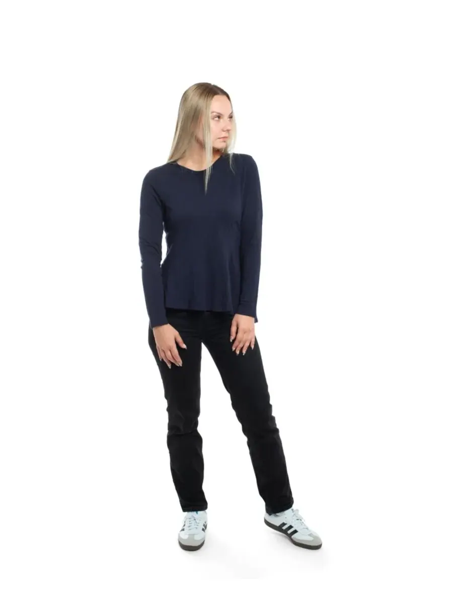 Женская футболка с круглым вырезом и длинными рукавами WILT Clothing, Peacoat — изображение 5 из 5