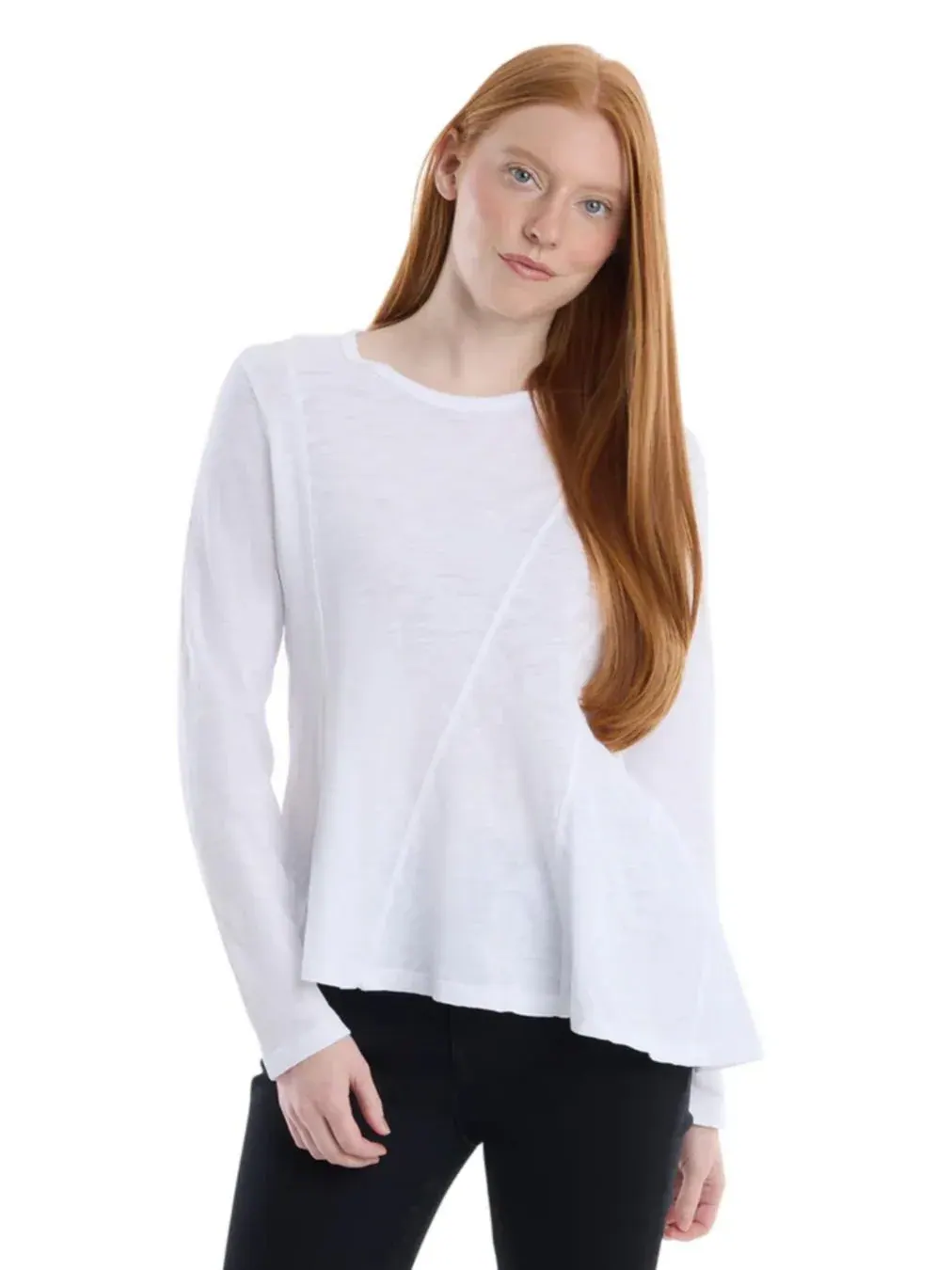 Женская футболка с круглым вырезом и длинными рукавами WILT Clothing — изображение 1 из 5, белый