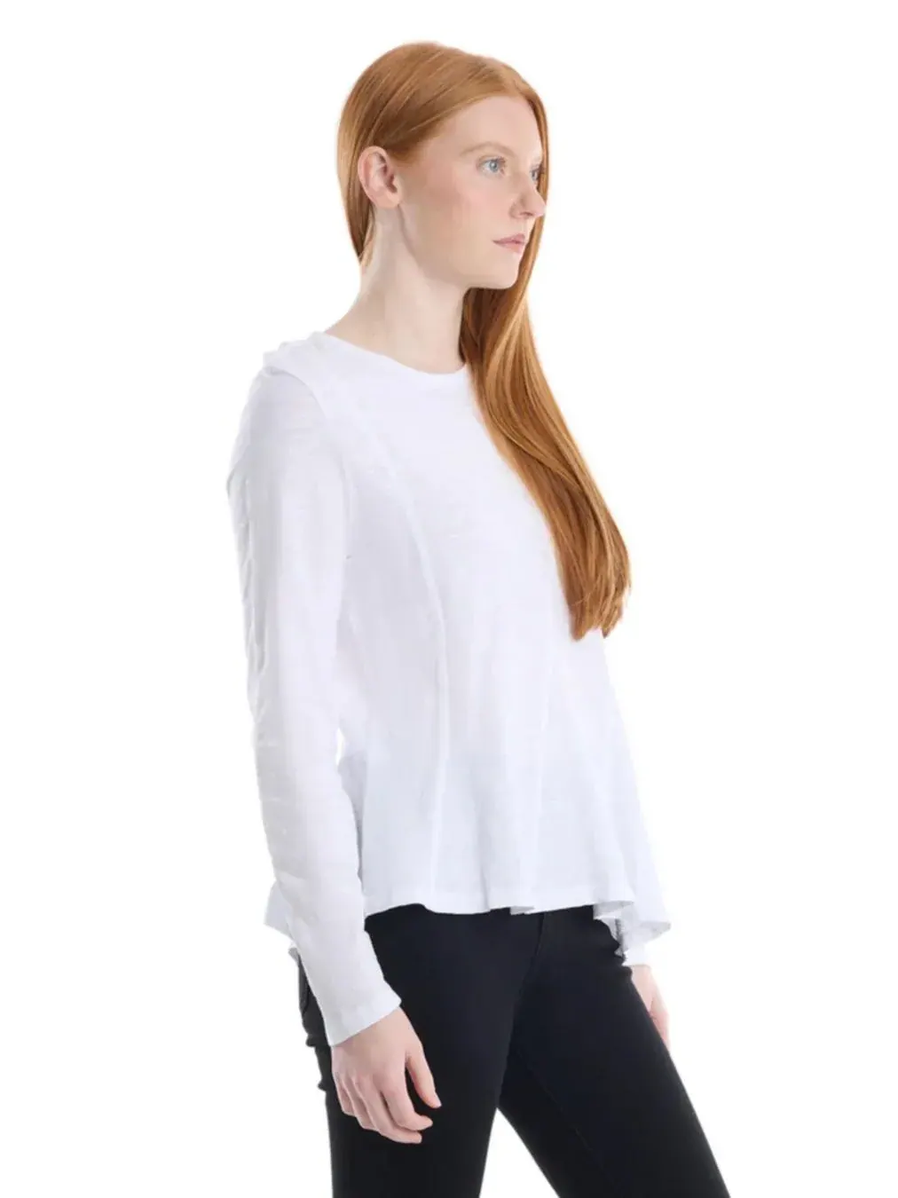 Женская футболка с круглым вырезом и длинными рукавами WILT Clothing — изображение 4 из 5, белый