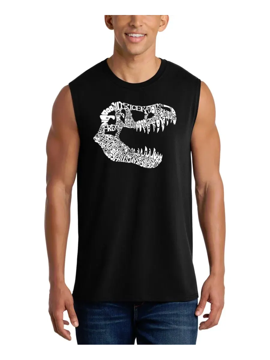 Майка-безрукавка с принтом T-Rex Skull LA Pop Art — изображение 1 из 4, черный