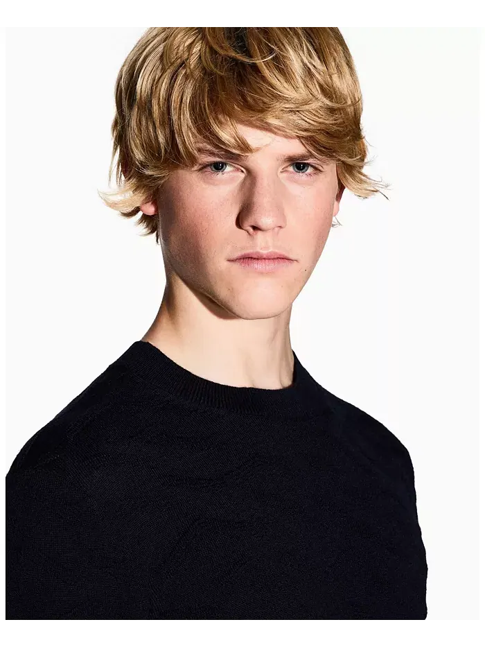 Мужской уютный свитер-водолазка Lab Tonal A|X Armani Exchange — изображение 3 из 5, синий