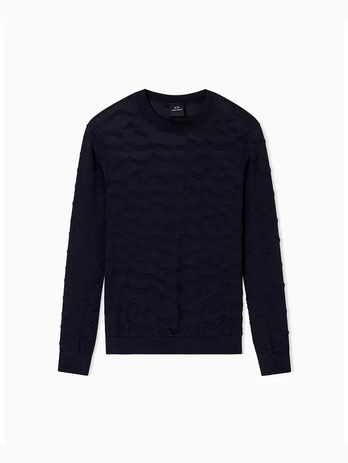 Мужской уютный свитер-водолазка Lab Tonal A|X Armani Exchange — изображение 4 из 5, синий