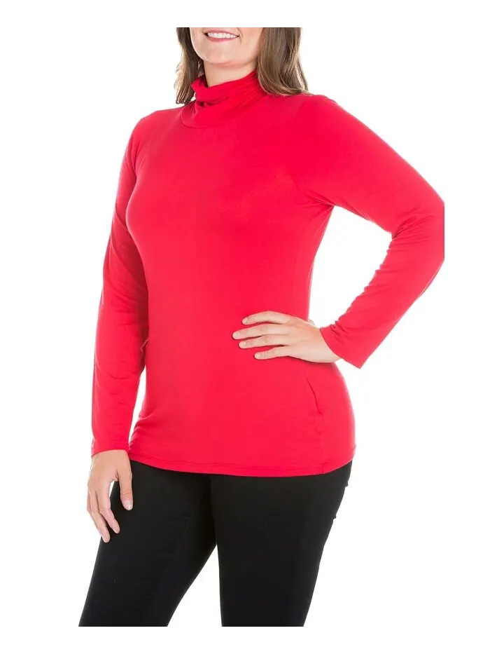 Женская классическая водолазка больших размеров 24seven Comfort Apparel — изображение 2 из 4, красный