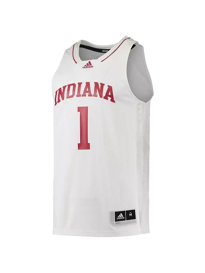 Мужская баскетбольная майка Swingman команды Indiana Hoosiers 1 adidas — изображение 4 из 5, кремовый/красный