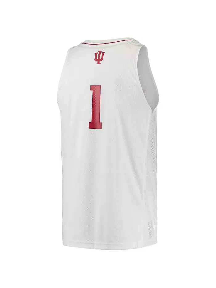 Мужская баскетбольная майка Swingman команды Indiana Hoosiers 1 adidas — изображение 5 из 5, кремовый/красный