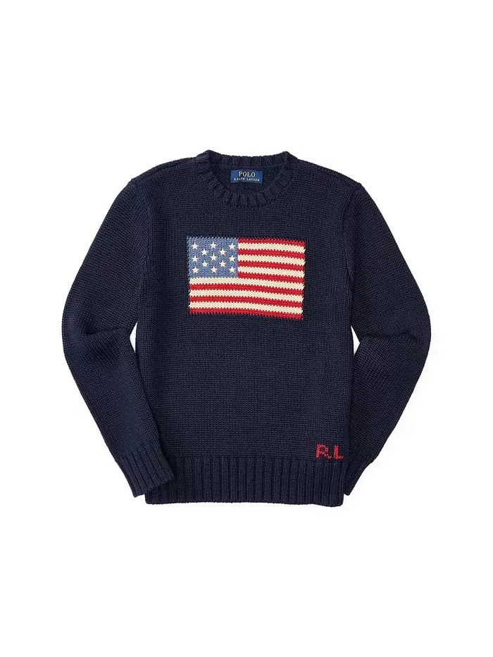 Свитер The Iconic Flag для старших мальчиков Polo Ralph Lauren — изображение 2 из 5, темно-синий