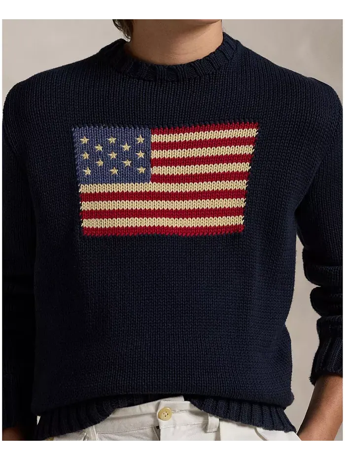Свитер The Iconic Flag для старших мальчиков Polo Ralph Lauren — изображение 4 из 5, темно-синий