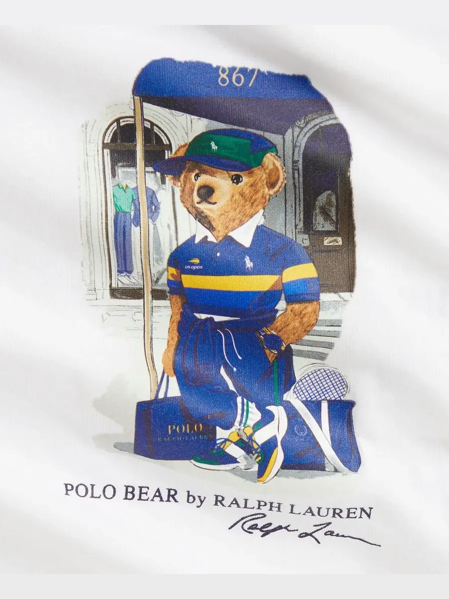 Боди с коротким рукавом Polo Bear из хлопка Polo Ralph Lauren — изображение 3 из 3, белый