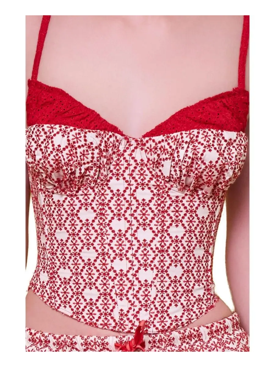 Топ-корсет с вышивкой The Broderie Anglaise Edit PCFG — изображение 3 из 7, нет цвета