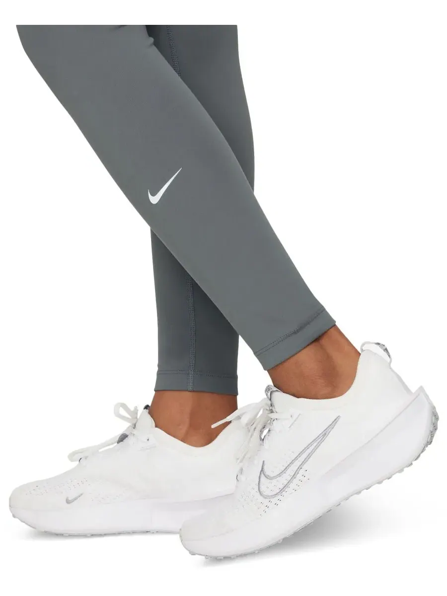 Леггинсы Big Girls One Dri-FIT с высокой талией Nike — изображение 3 из 3, серый/белый