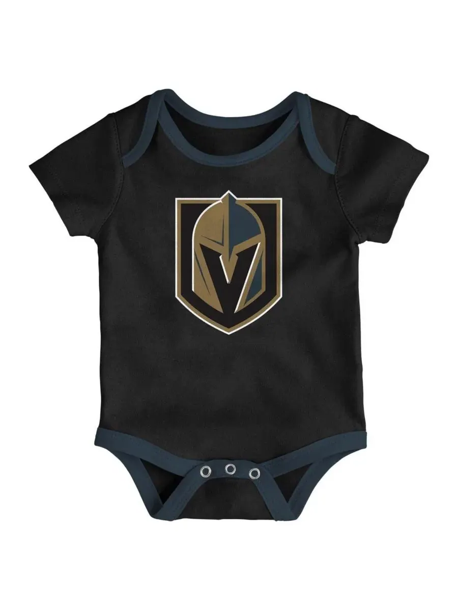 Комплект из 3 бодиков для мальчиков и девочек с символикой команды Vegas Golden Knights "Loyal — изображение 2 из 4, черный