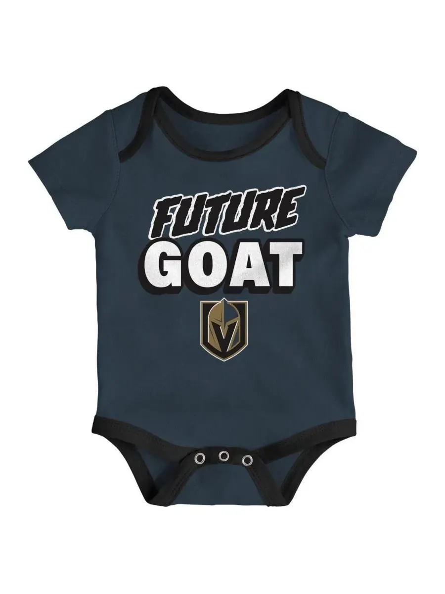 Комплект из 3 бодиков для мальчиков и девочек с символикой команды Vegas Golden Knights "Loyal — изображение 3 из 4, черный